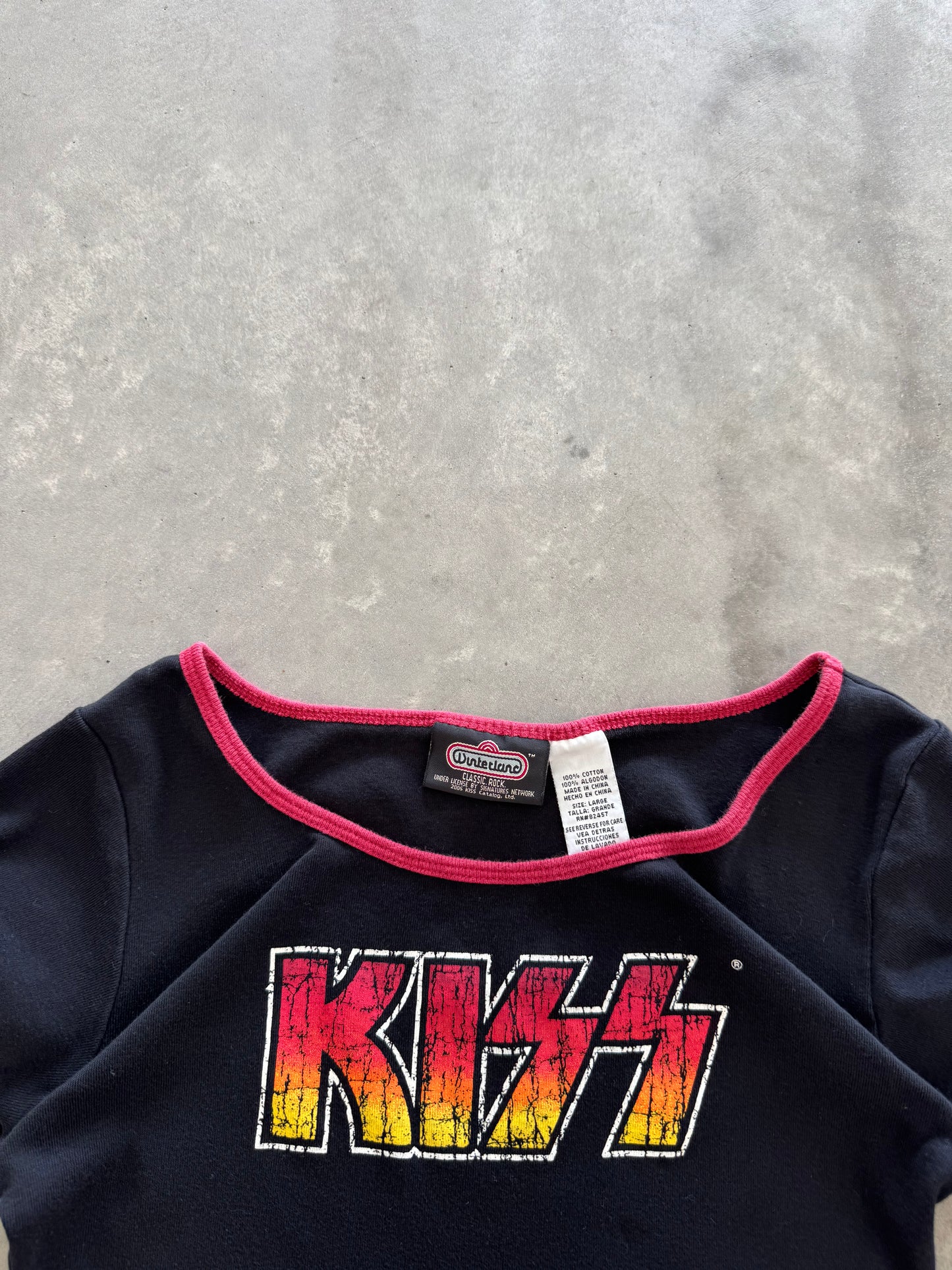 Vintage 00s Kiss Winterland Cropped Tee - L