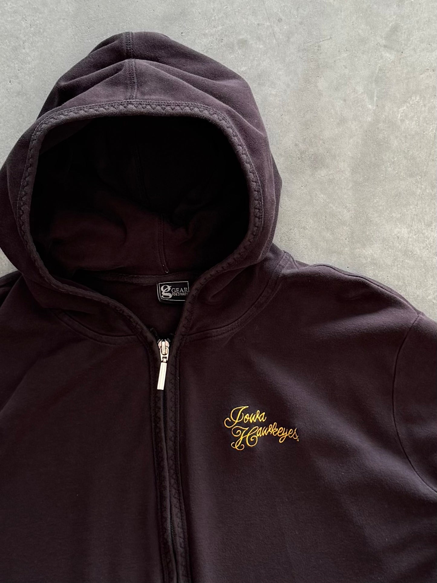 Vintage Iowa Hawkeyes Women’s Zip Up Hoodie - XXL