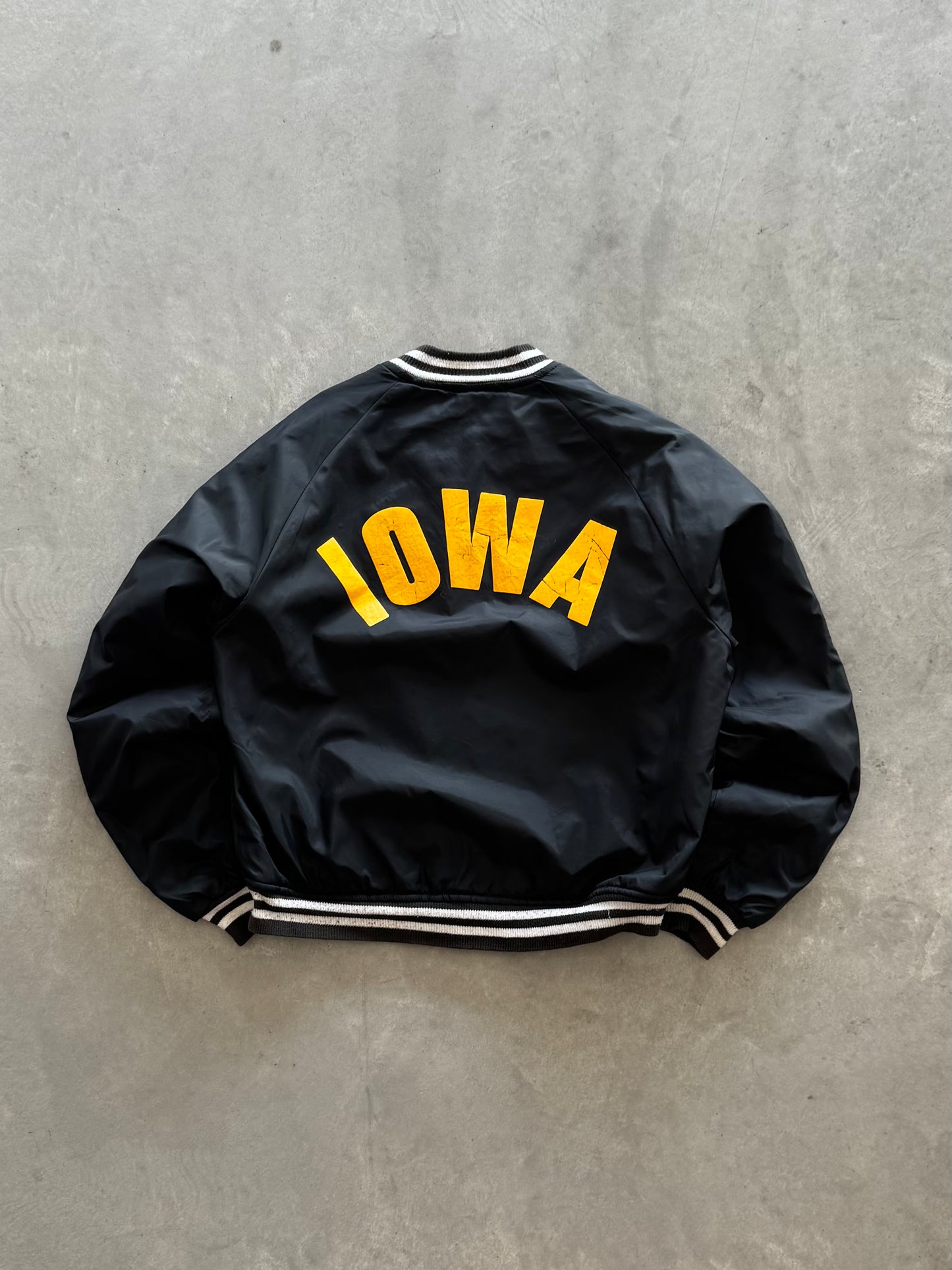 Vintage 90s Iowa Hawkeyes Fleece Lined Bomber Jacket - M