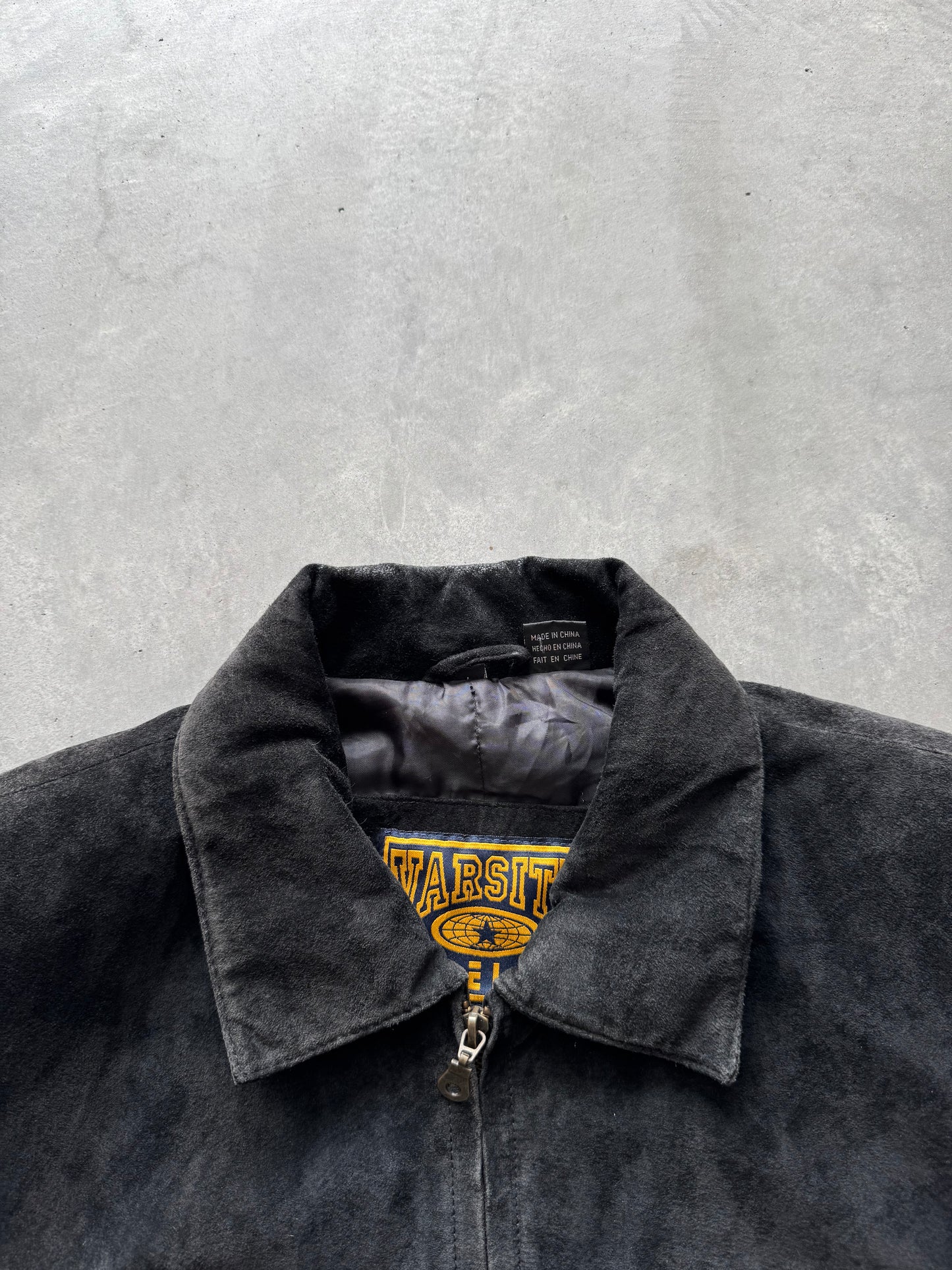 Vintage 90s Iowa Hawkeyes Suede Leather Jacket - L
