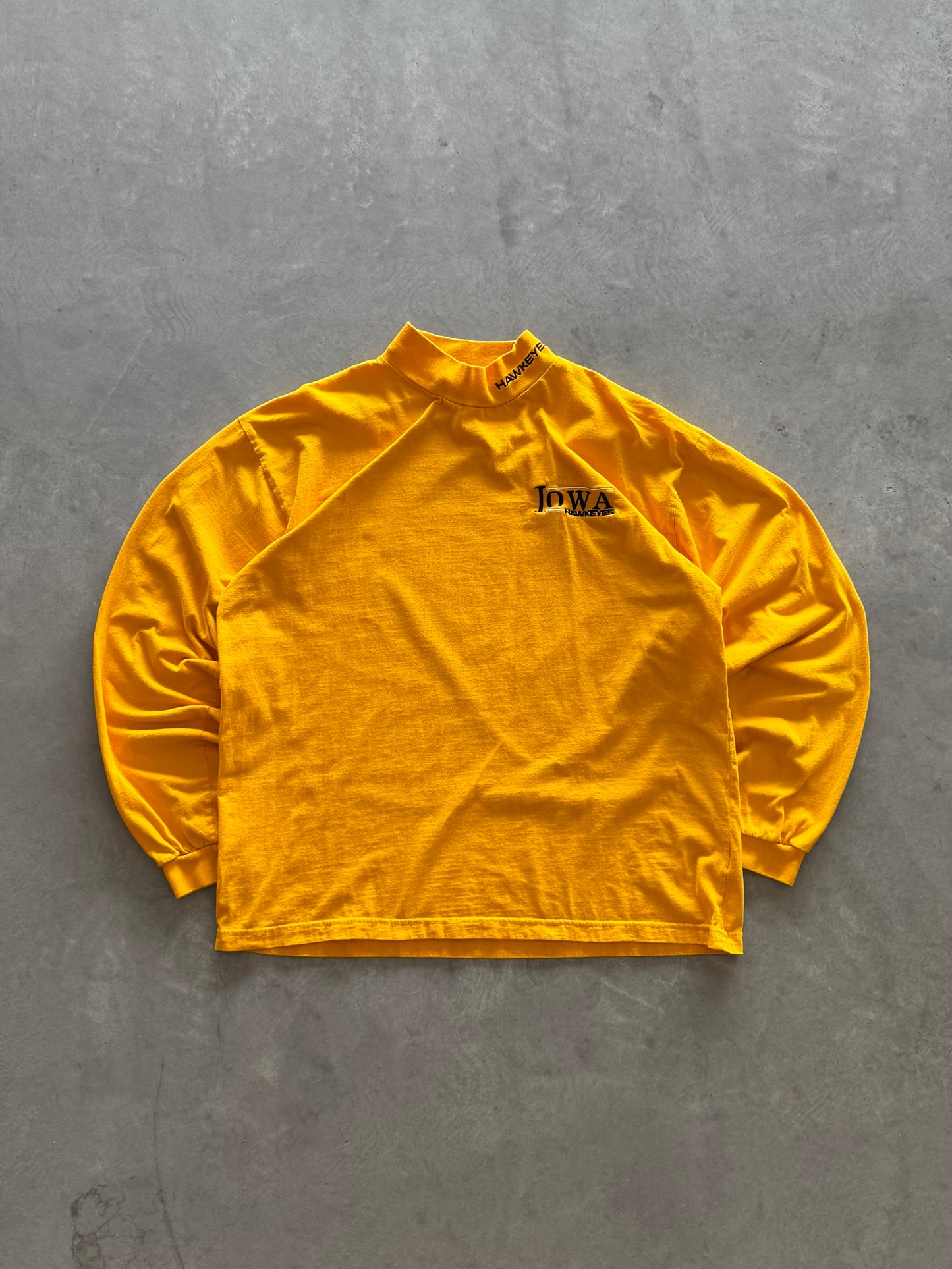 Vintage 90s Iowa Hawkeyes Mock Neck Long Sleeve - XL