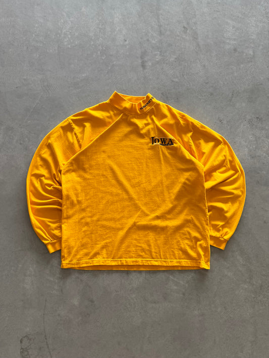 Vintage 90s Iowa Hawkeyes Mock Neck Long Sleeve - XL