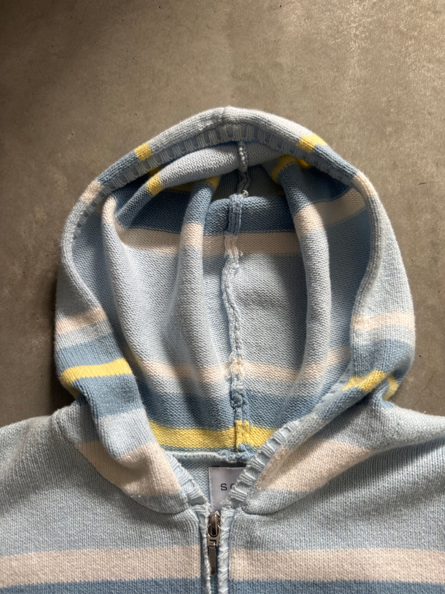 Vintage Women’s Knit Striped Zip Up Hoodie - XL