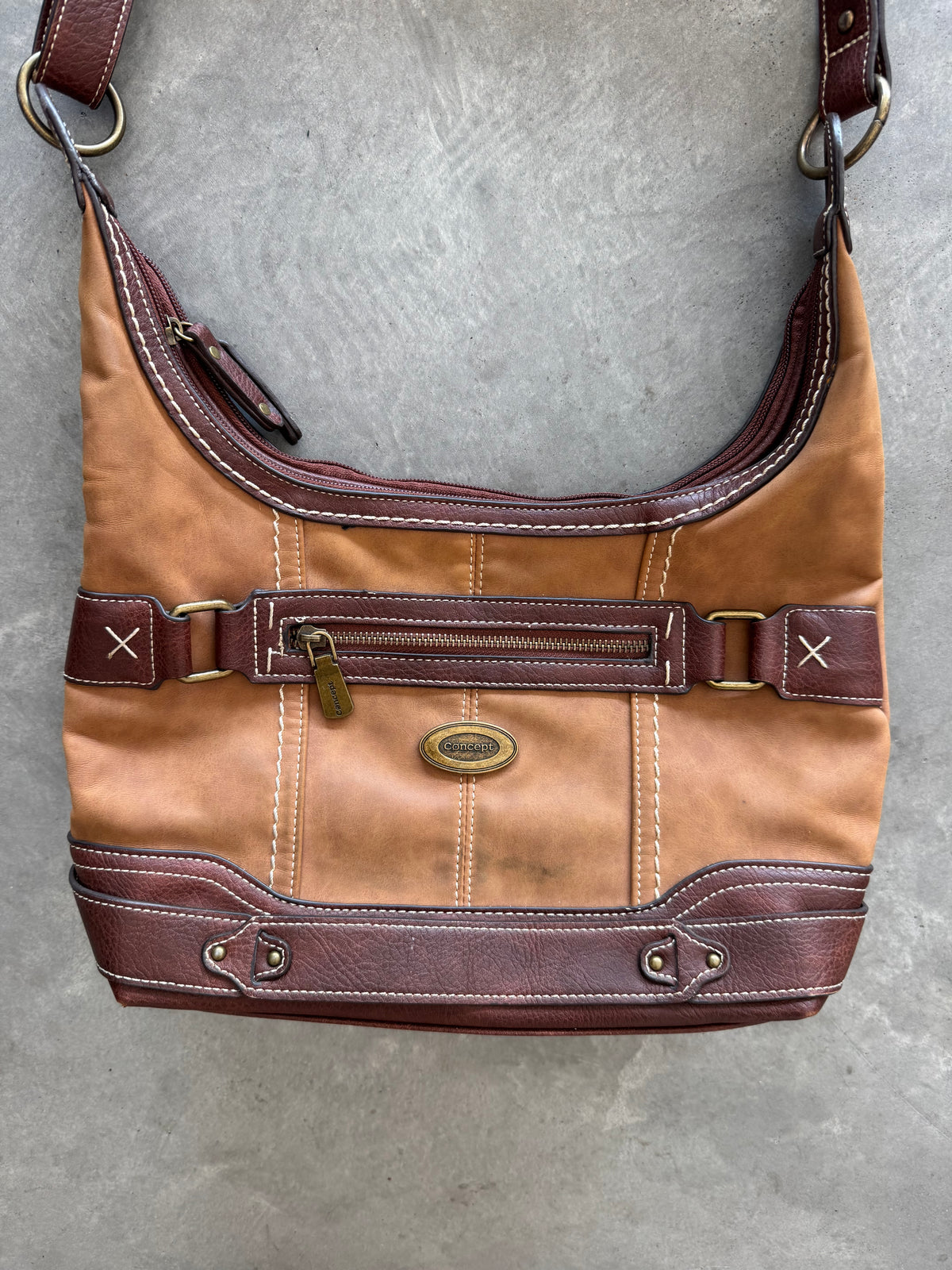 Vintage Concept Faux Suede Leather Purse