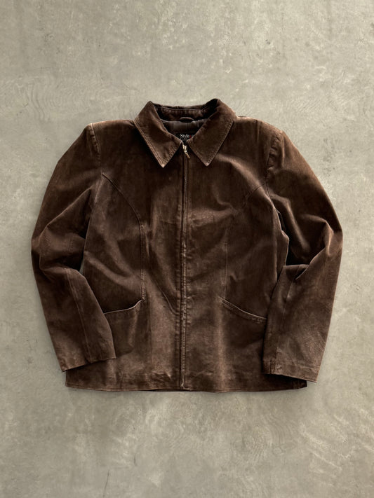 Vintage Suede Leather Women’s Jacket - L