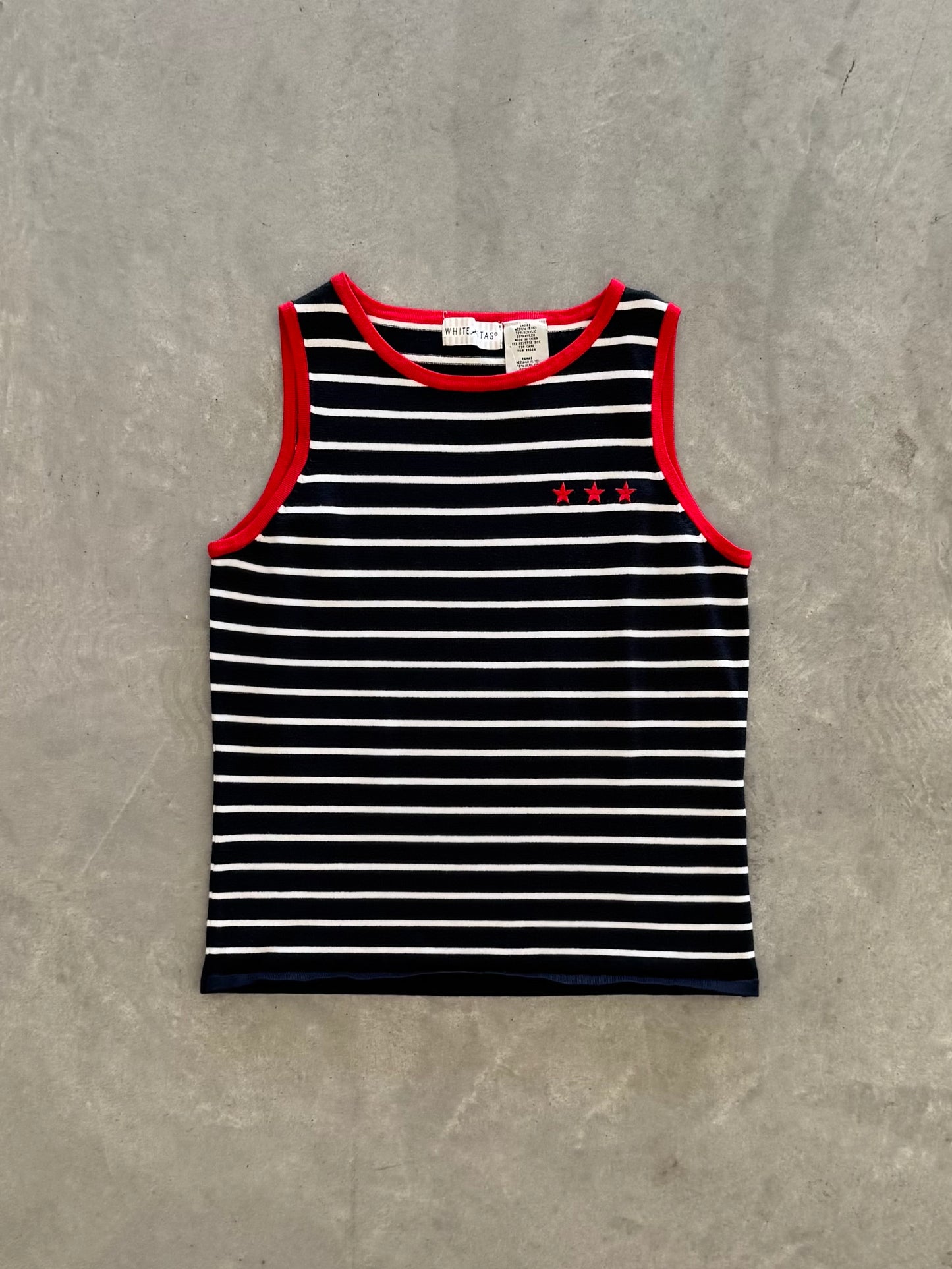 Vintage 4th of July Striped Tank Top - M