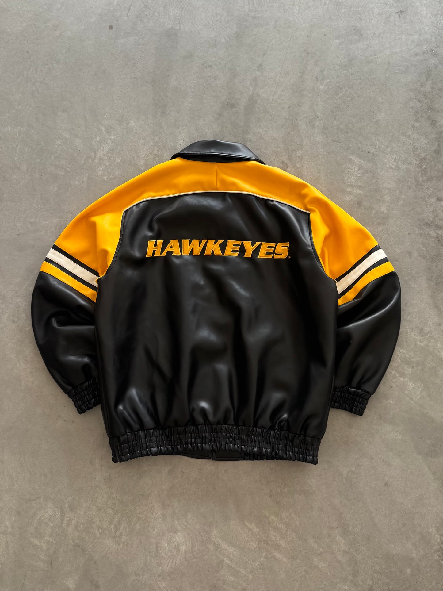Vintage Iowa Hawkeyes Leather Jacket - XL