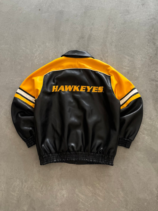Vintage Iowa Hawkeyes Leather Jacket - XL