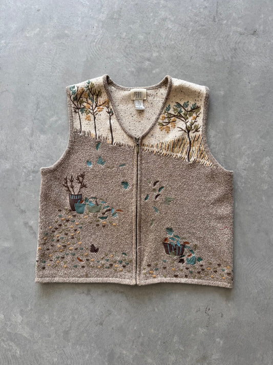 Vintage Fall Sweater Vest - L