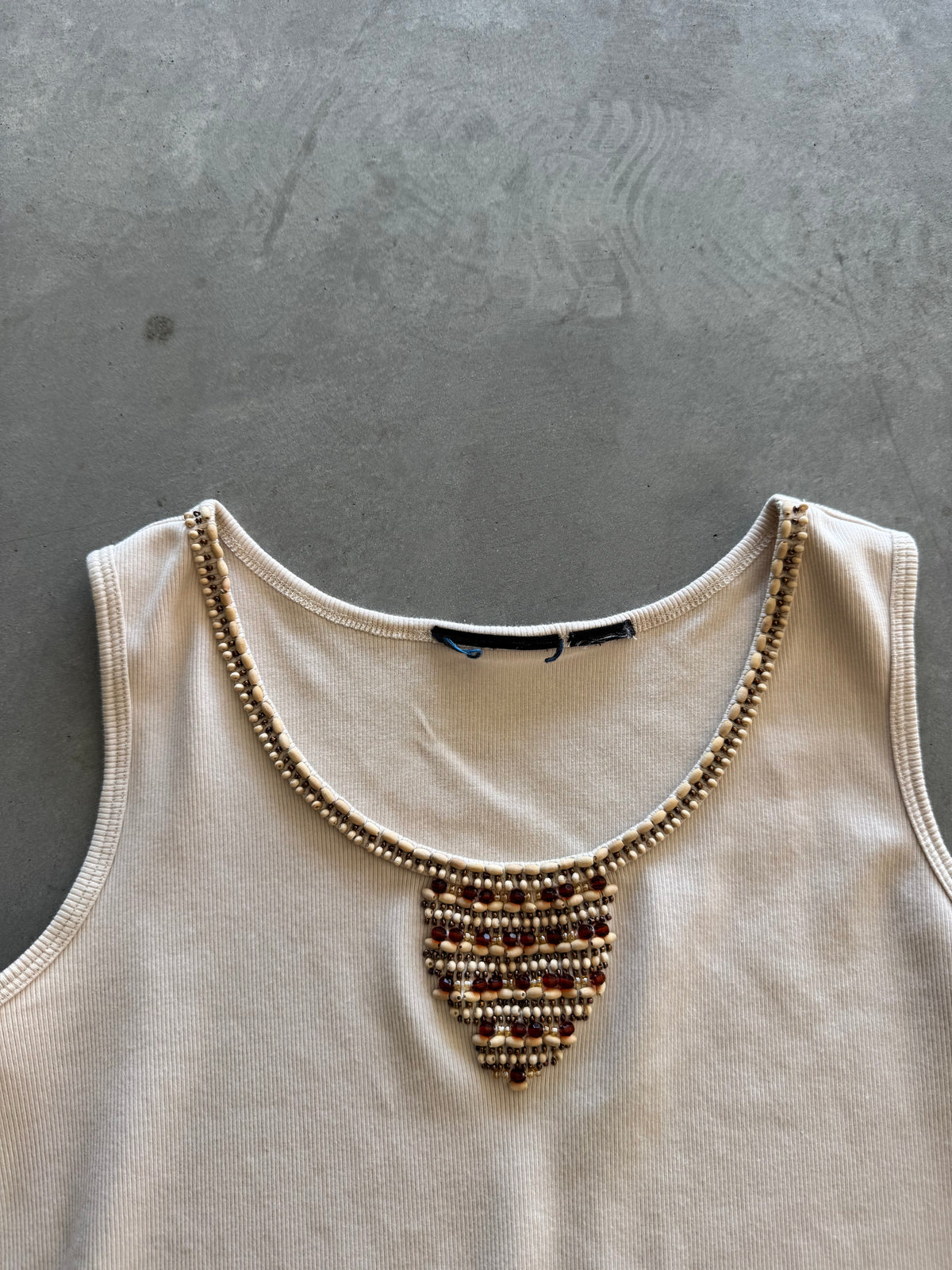 Vintage Beaded Tank Top - L