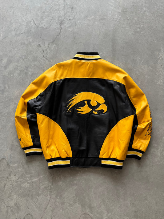 Vintage Iowa Hawkeyes Leather Jacket - XL