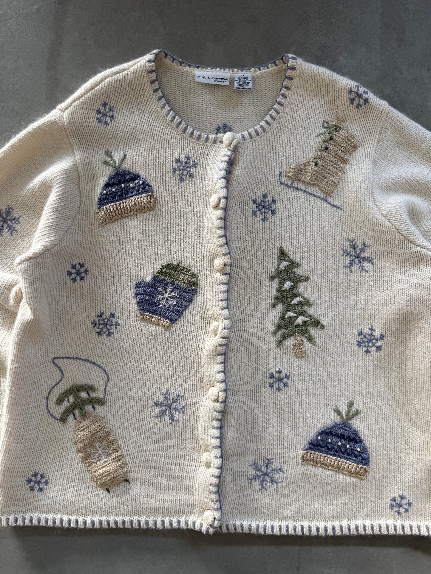 Vintage Christmas Winter Cardigan - XL