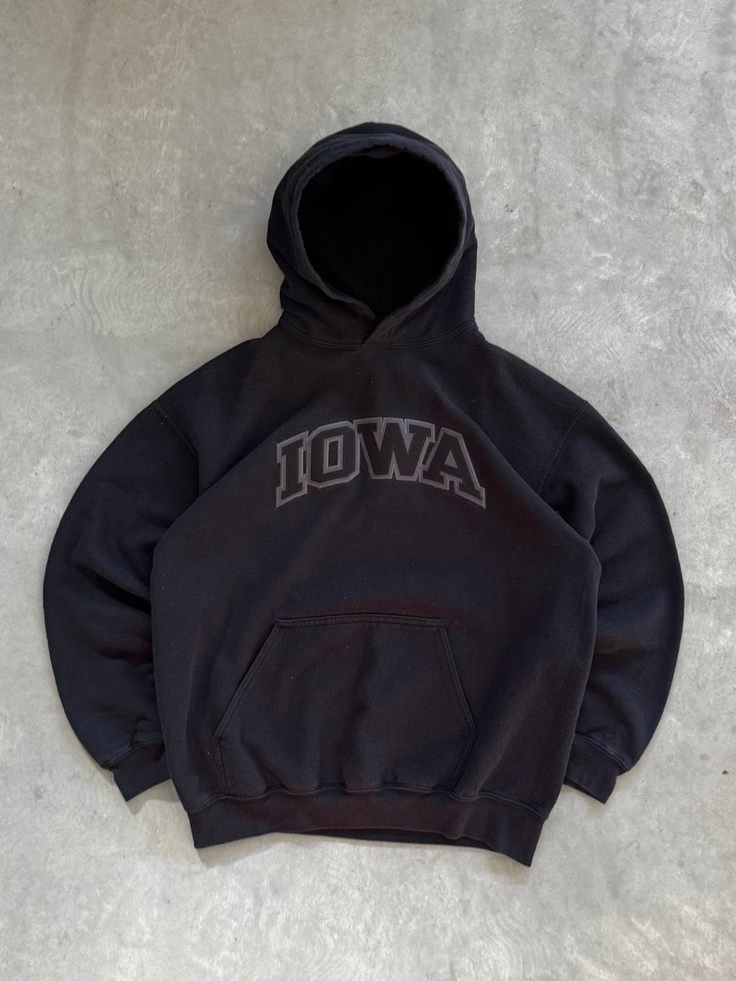 Vintage Iowa Hawkeyes Blackout Hoodie - L