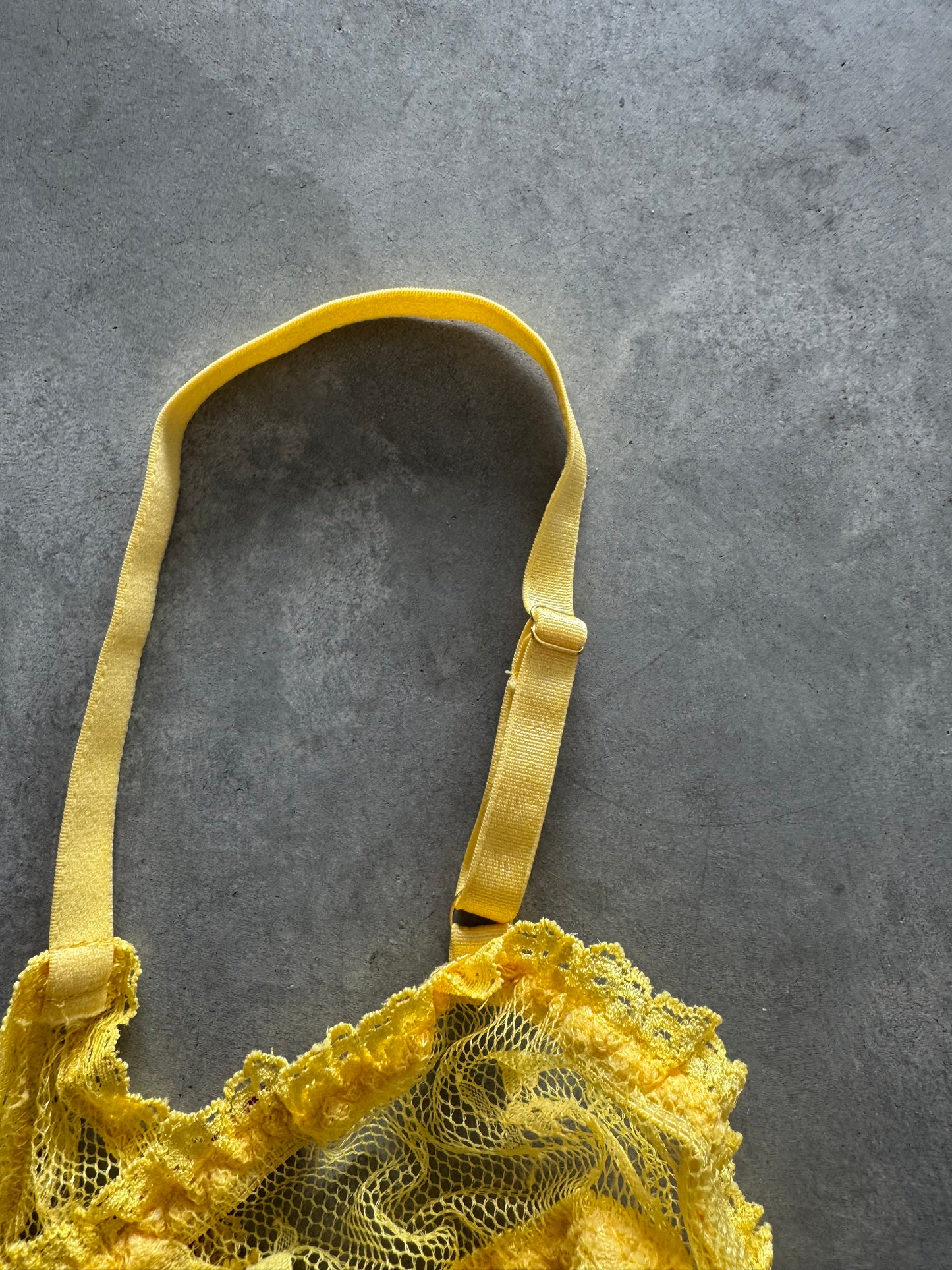 Vintage Yellow Lace Babydoll Top - L