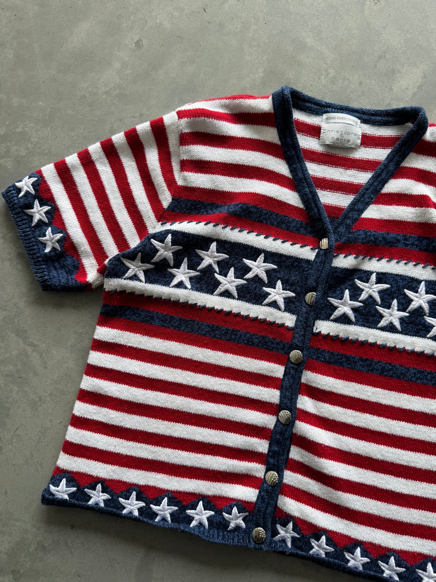 Vintage 4th of July Knit Cardigan - L