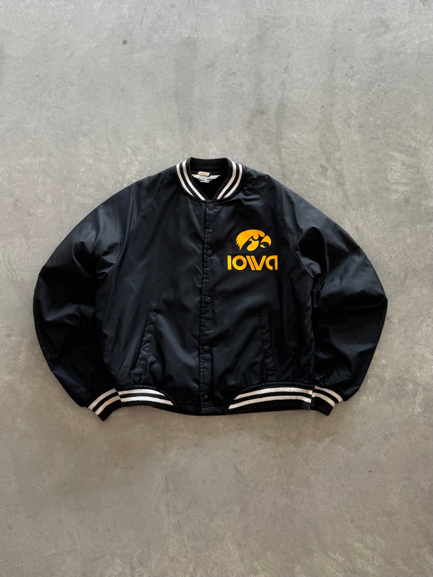 Vintage 90s Iowa Hawkeyes Fleece Lined Bomber Jacket - M