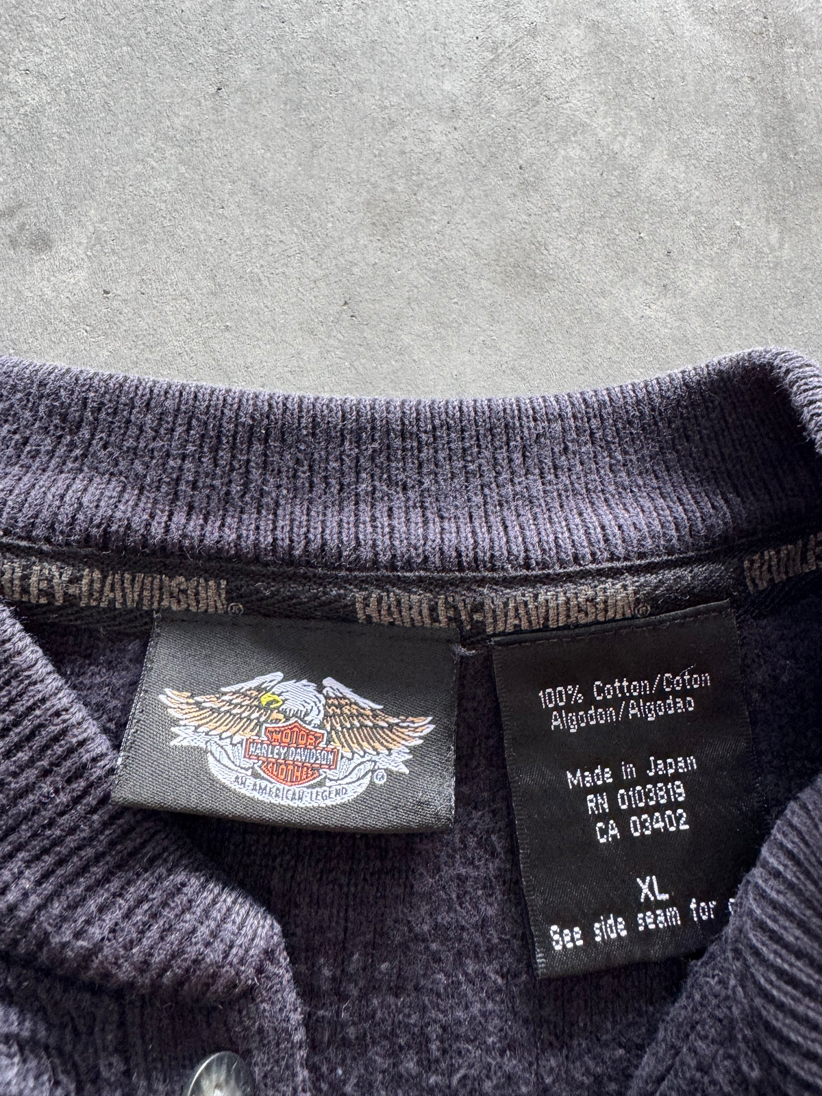 Vintage Harley Davidson Waffle Knit Sweater - XL