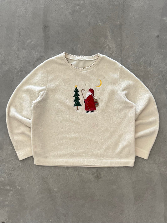 Vintage Christmas Fleece Sweater - L