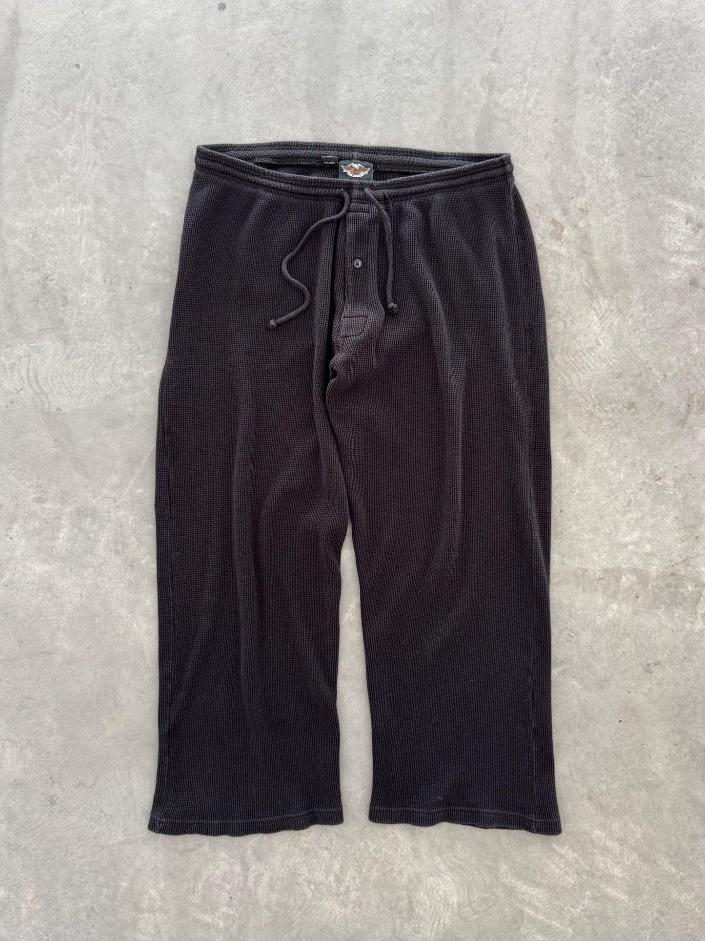 Vintage Harley Davidson Waffle Knit Pants - XXL