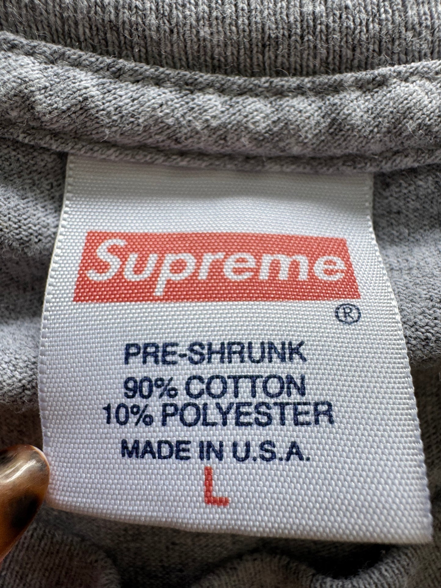 Supreme Basic Grey Tee - L