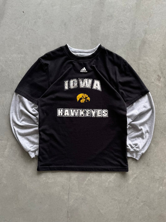 Vintage Iowa Hawkeyes Adidas Layered Tee - M