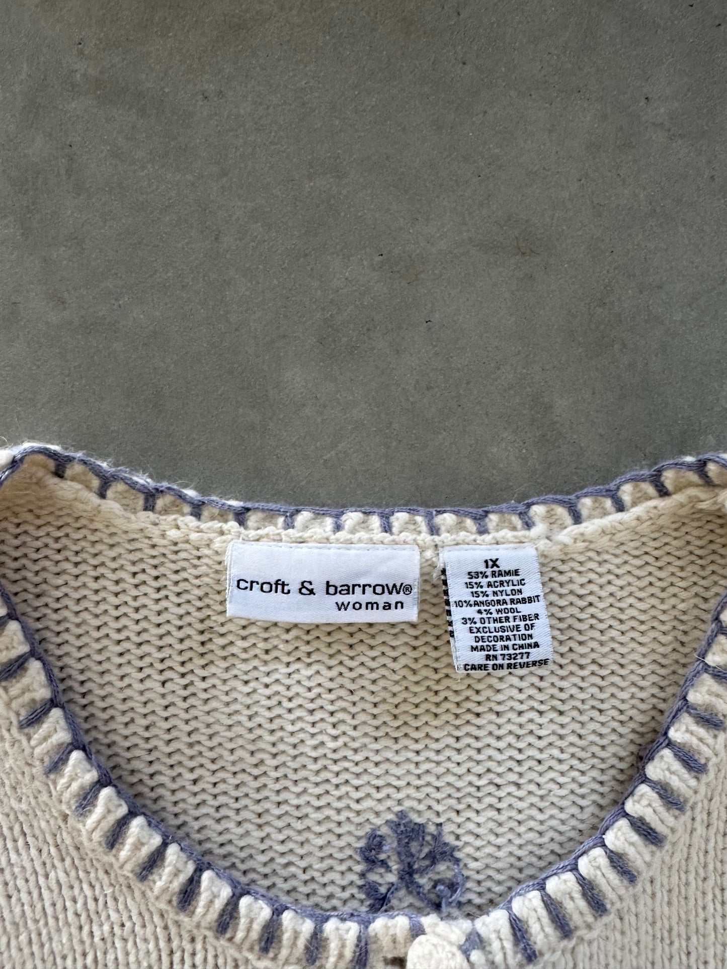 Vintage Christmas Winter Cardigan - XL