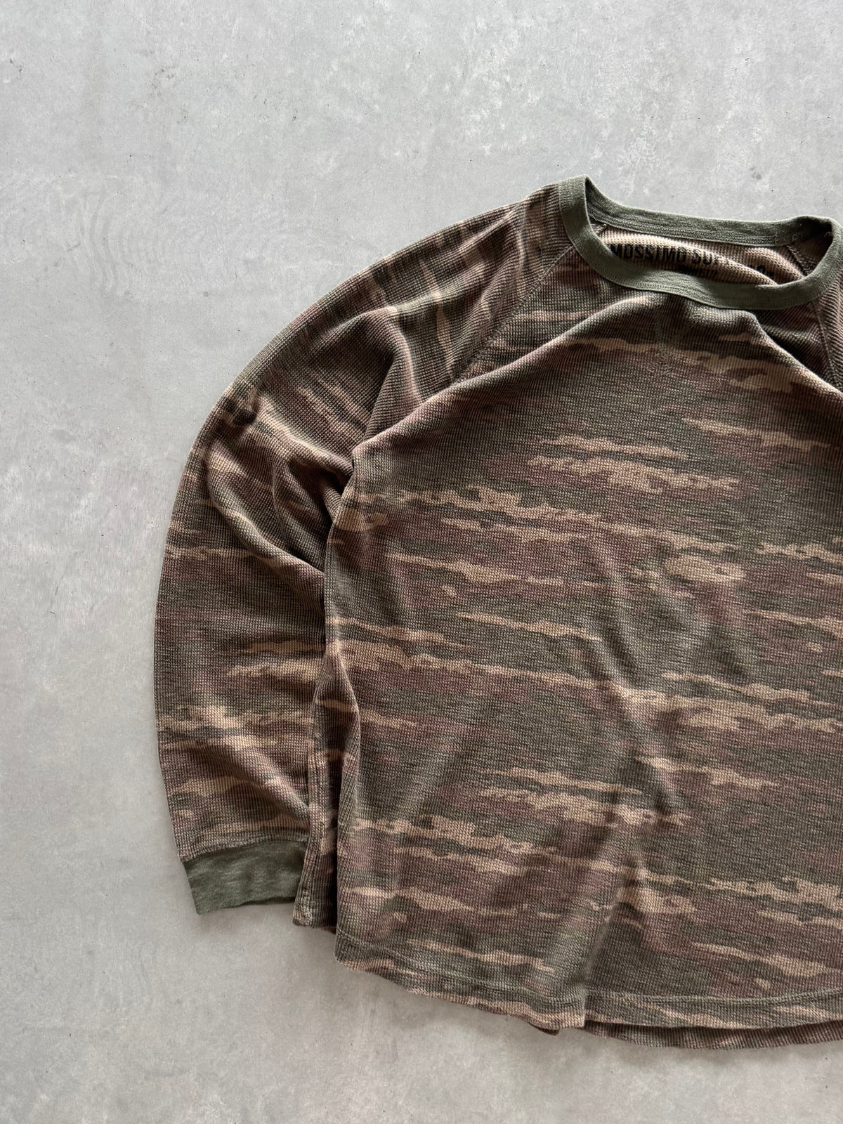 Vintage Camo Waffle Knit Long Sleeve - XXL