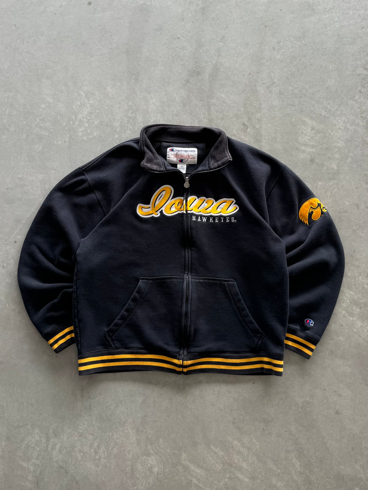 Vintage 90s Iowa Hawkeyes Zip Up - XL