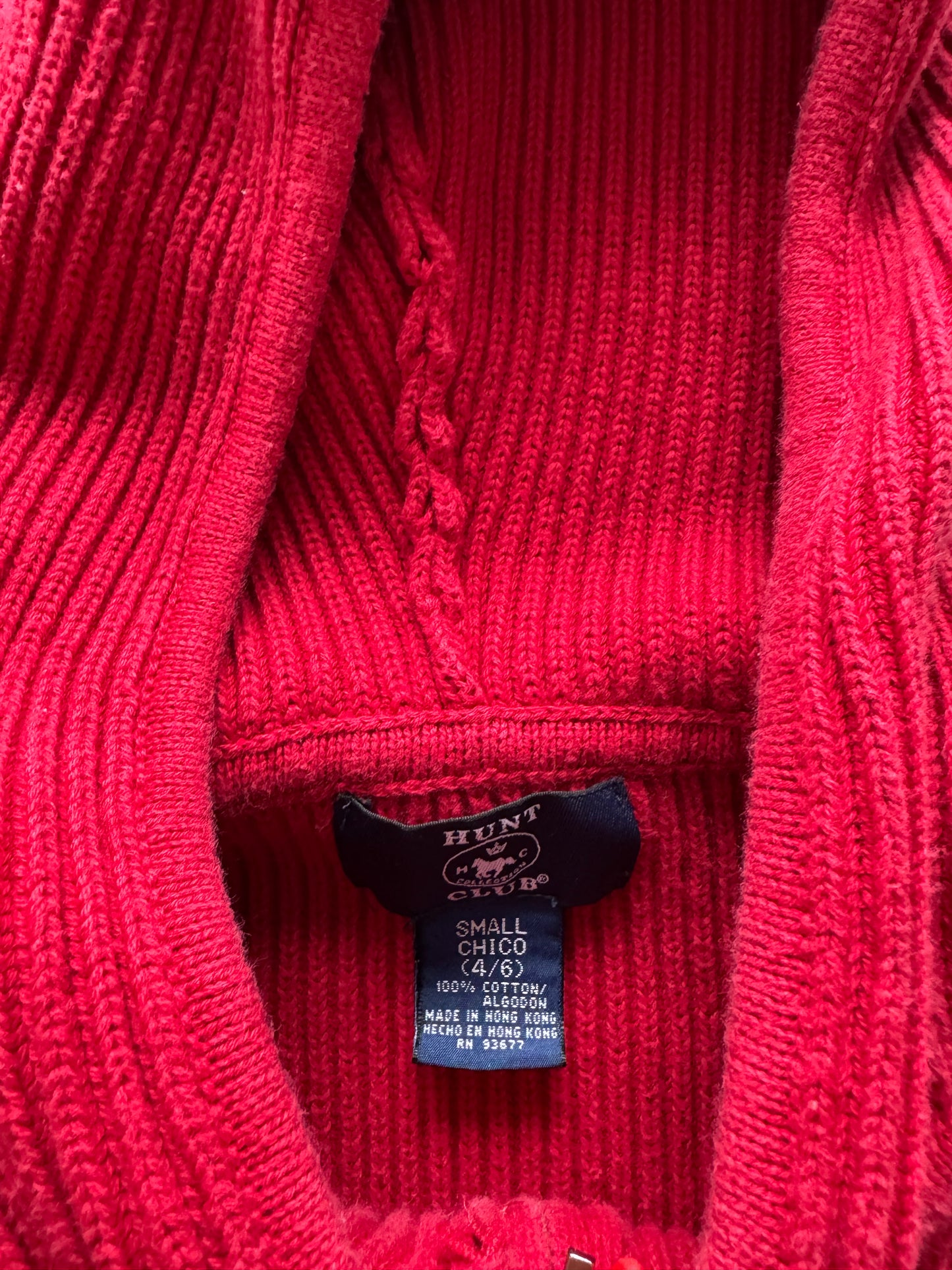 Vintage Knit Zip Up Hoodie - S