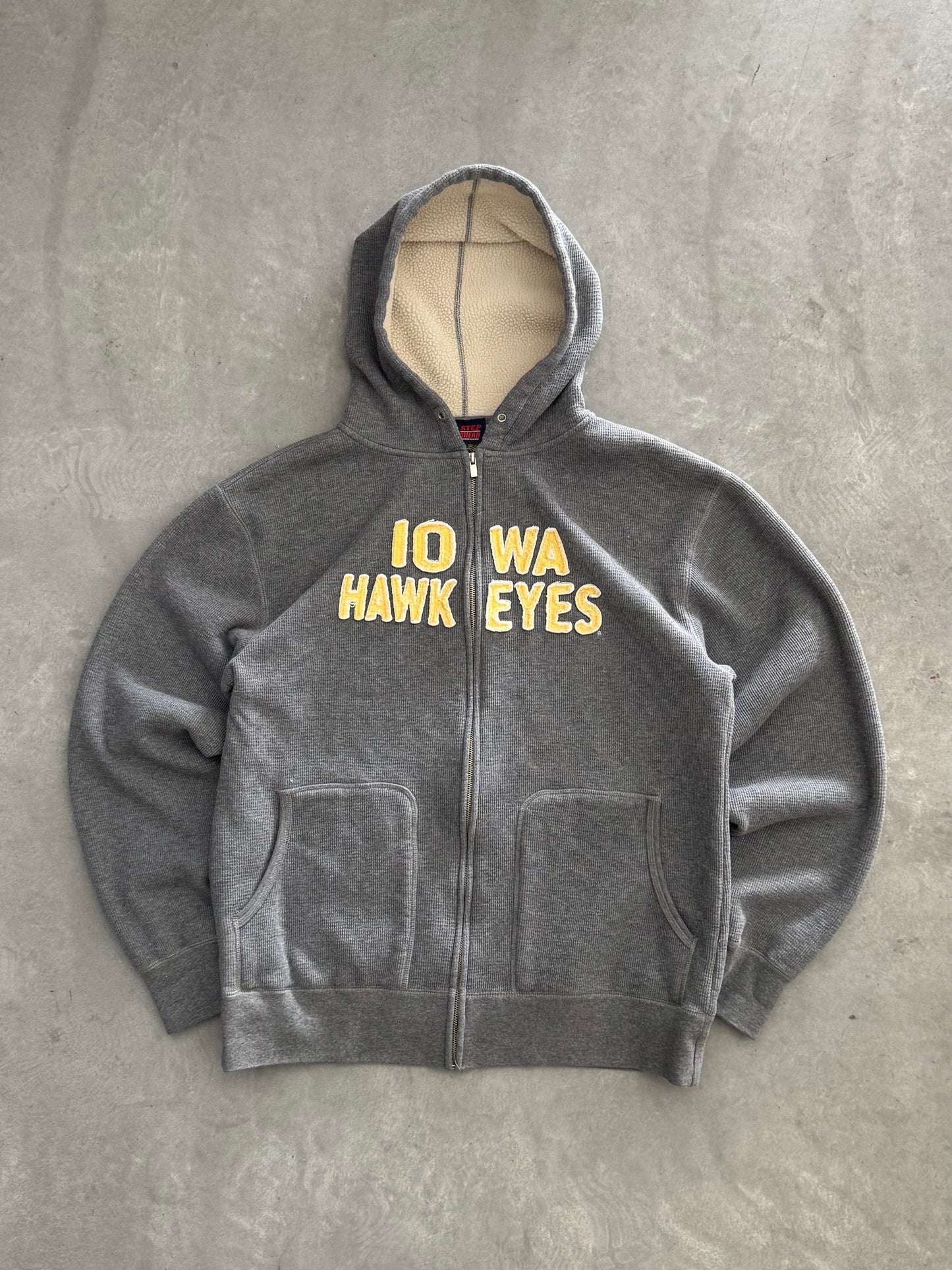 Vintage Iowa Hawkeyes Zip Up Hoodie - XL