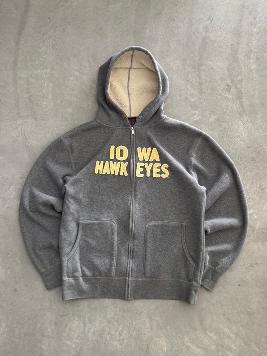 Vintage Iowa Hawkeyes Zip Up Hoodie - XL
