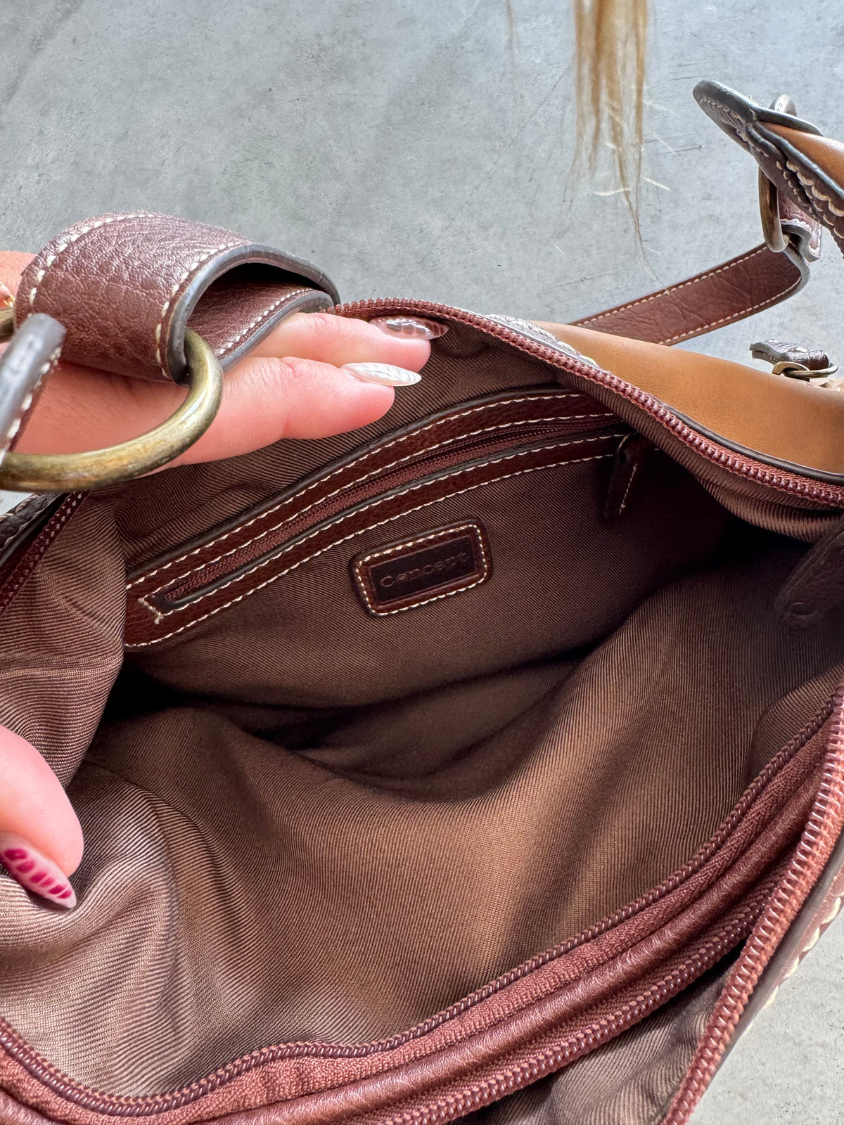 Vintage Concept Faux Suede Leather Purse