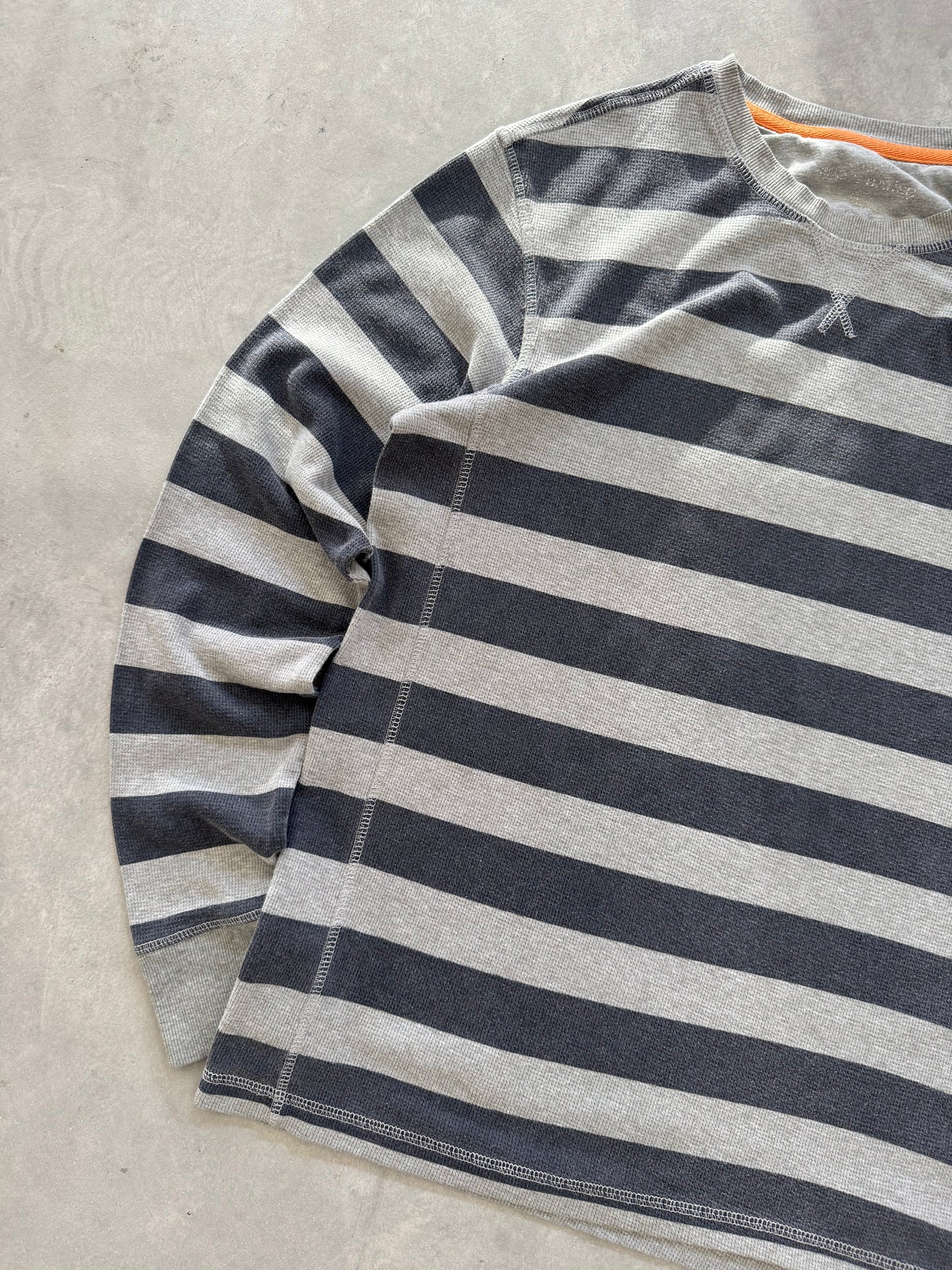 Striped Waffle Knit Longsleeve - L