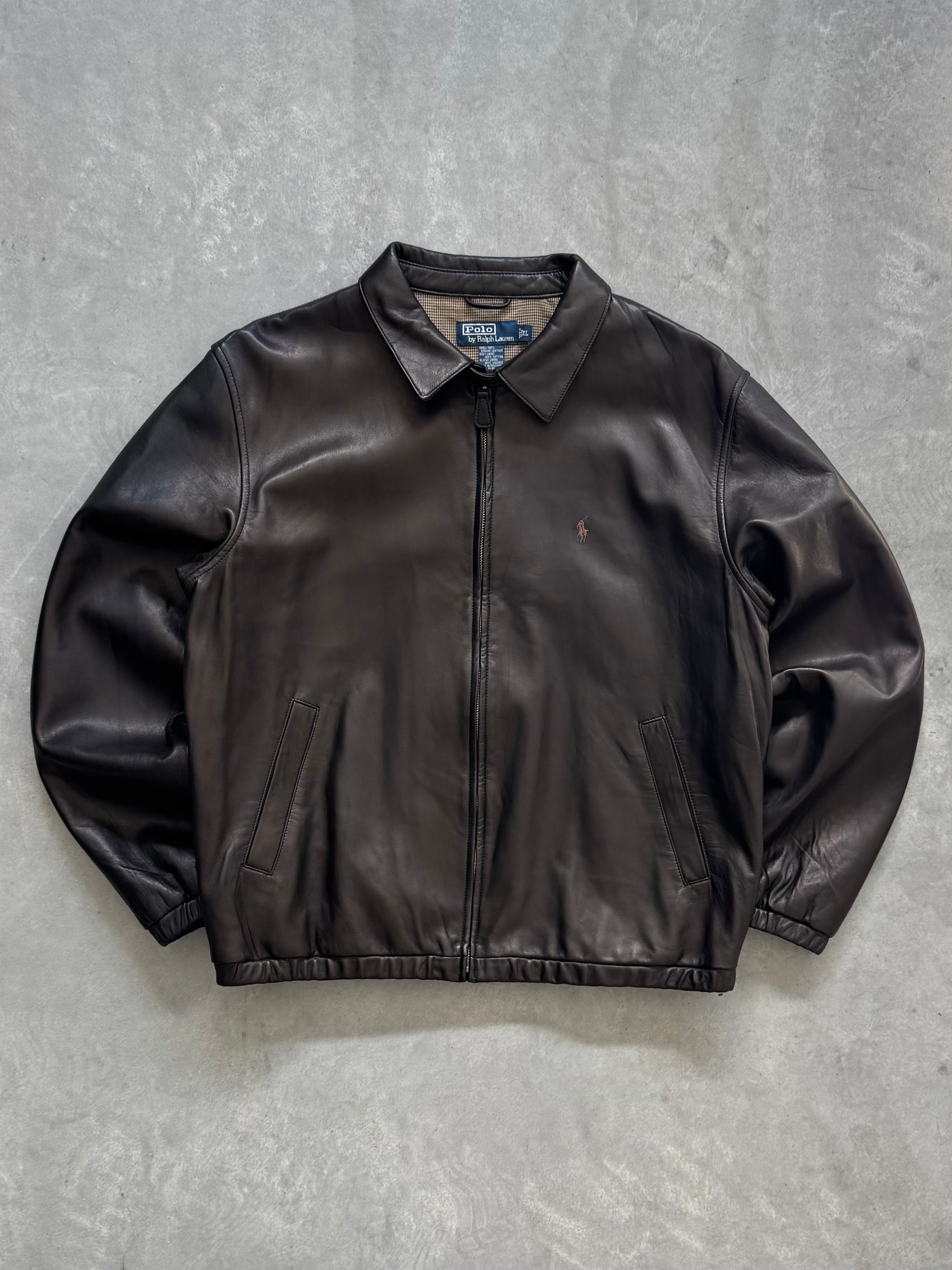 Vintage Dark Brown Polo Ralph Lauren Leather Jacket - XL – madmac