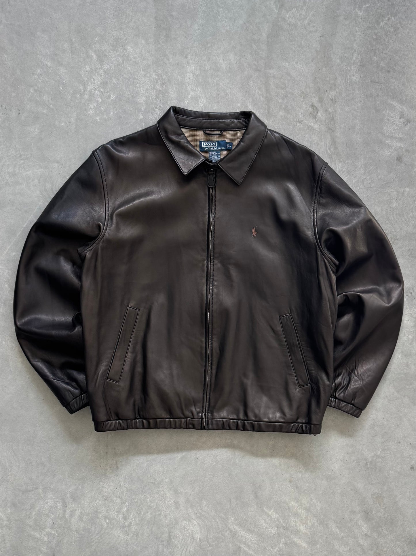 Vintage Dark Brown Polo Ralph Lauren Leather Jacket - XL