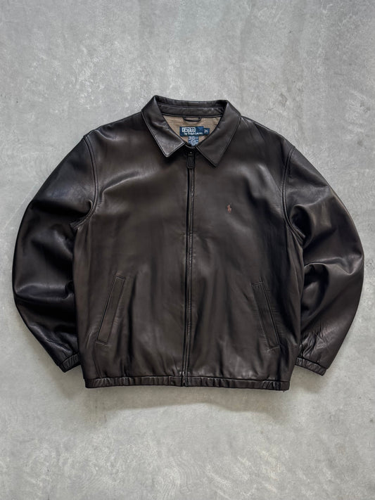 Vintage Dark Brown Polo Ralph Lauren Leather Jacket - XL
