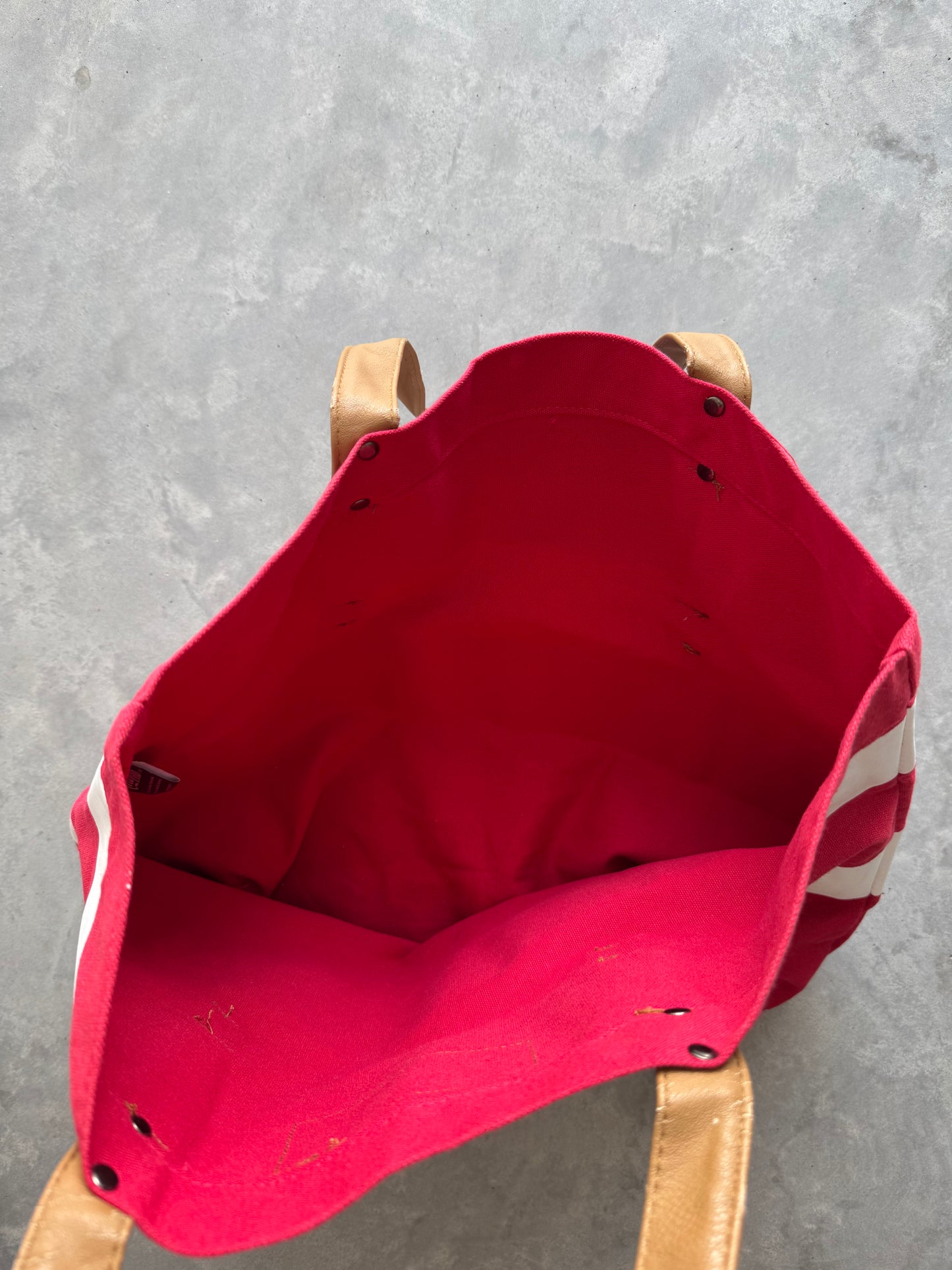 Vintage Coca Cola Red & White Striped Tote Bag