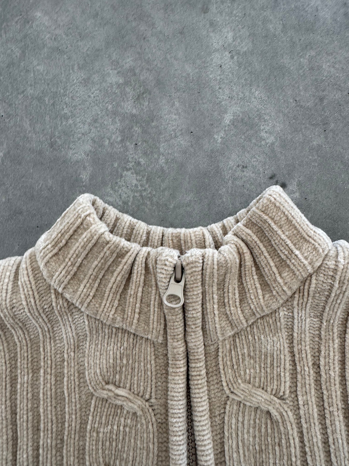 Vintage Soft Zip Up Sweater - M