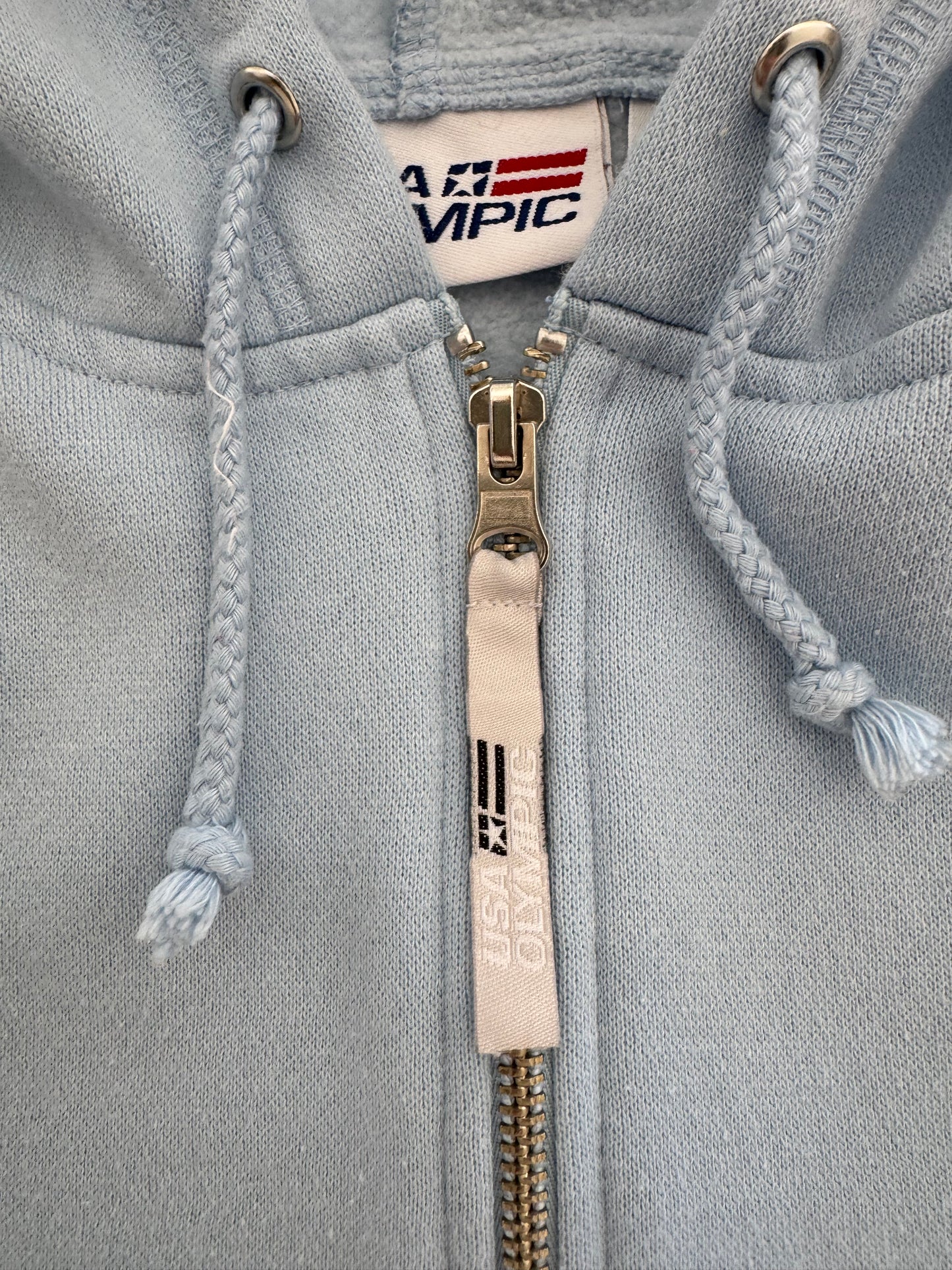 Vintage USA Olympics Cropped Zip Up Hoodie - XL