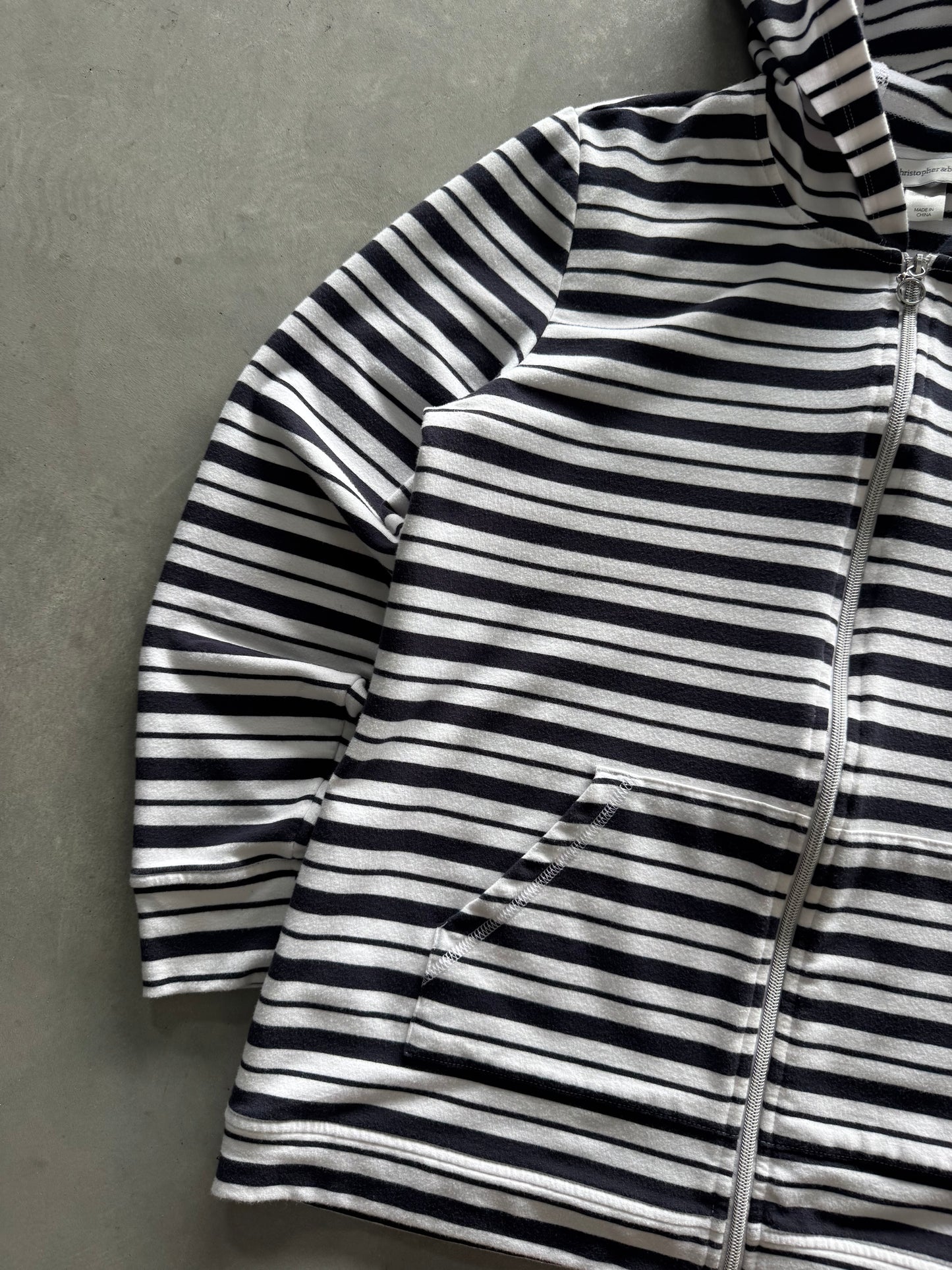 Vintage Christopher & Banks Striped Hooded Zip Up - L