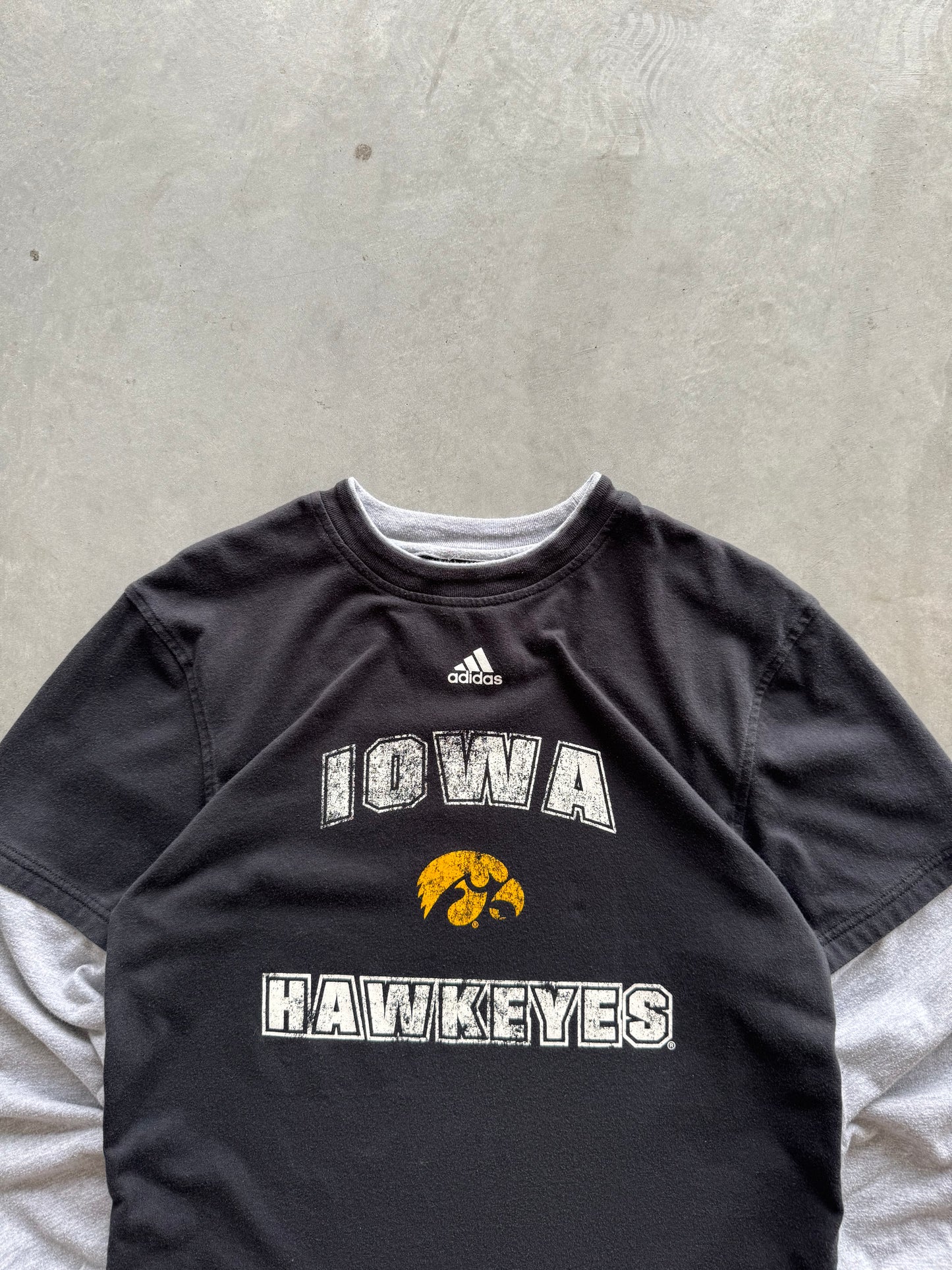 Vintage Iowa Hawkeyes Adidas Layered Tee - M