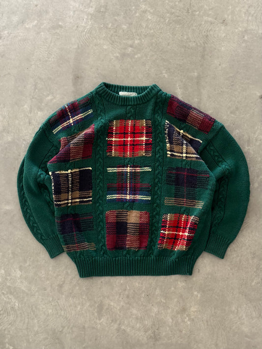 Vintage Plaid Sweater - L