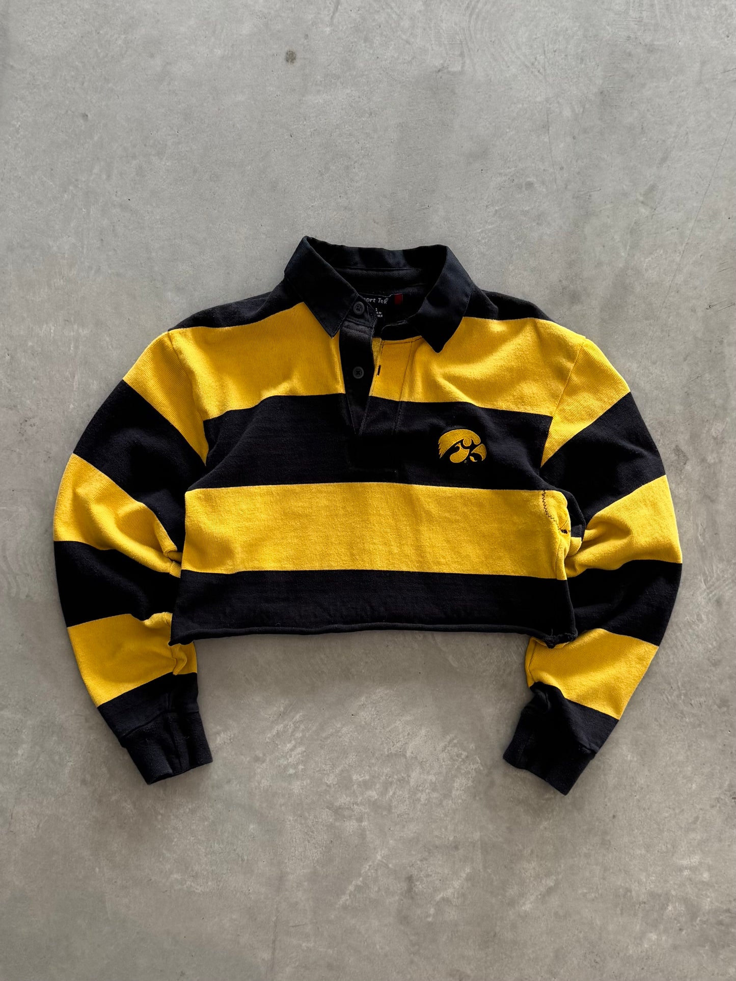 Vintage Iowa Hawkeyes Cropped Rugby Polo - S