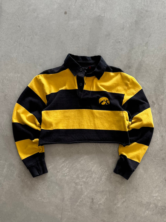 Vintage Iowa Hawkeyes Cropped Rugby Polo - S