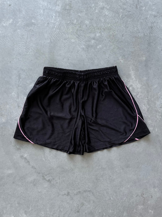 Vintage Black & Pink Track Shorts - M