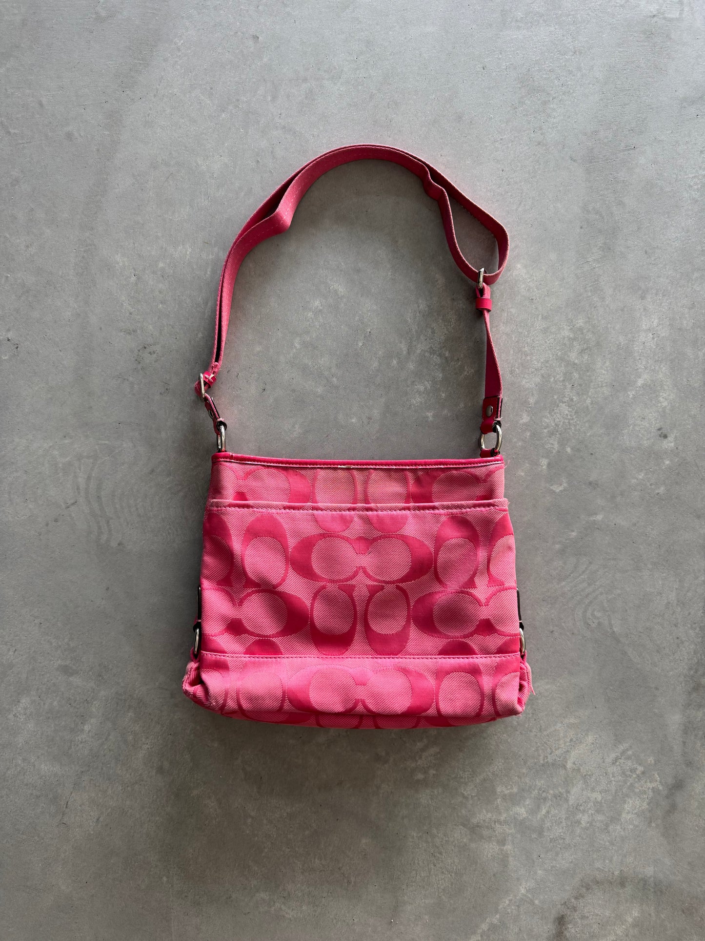 Vintage Pink Coach Signature Shoulder Bag