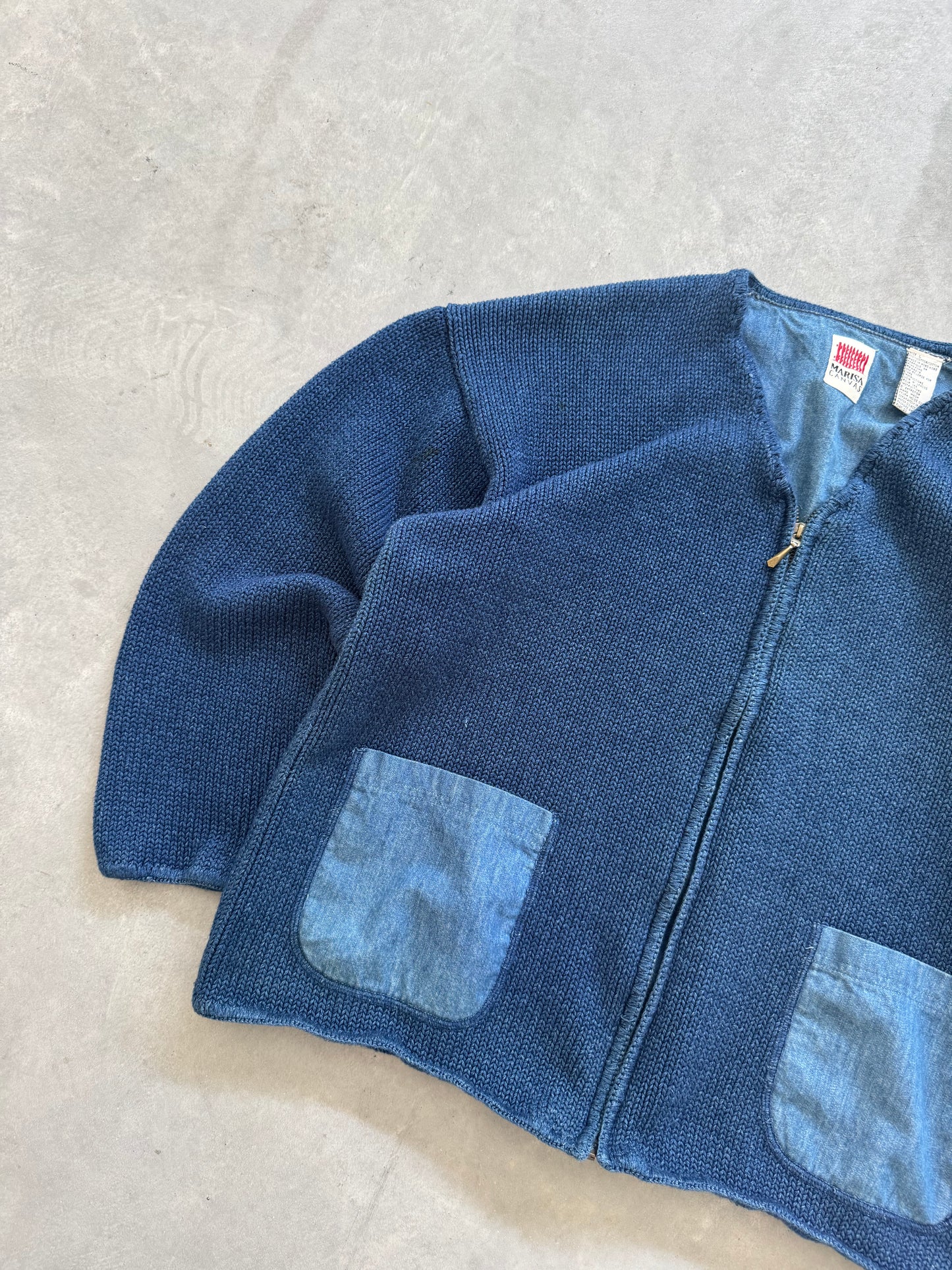 Vintage Zip Up Sweater - L