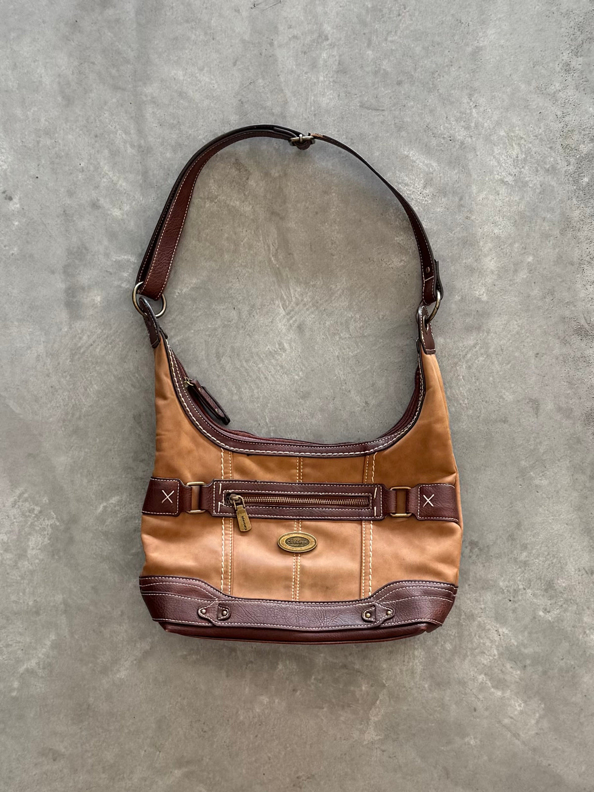 Vintage Concept Faux Suede Leather Purse