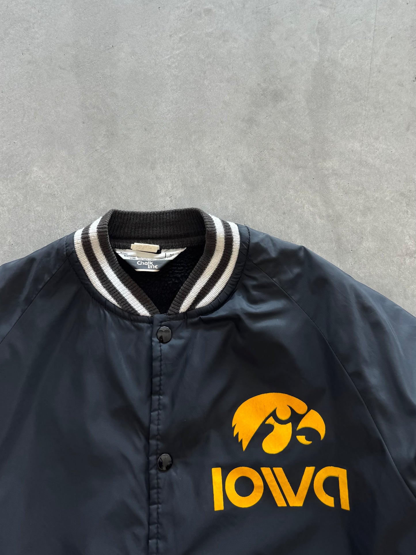 Vintage 90s Iowa Hawkeyes Fleece Lined Bomber Jacket - M