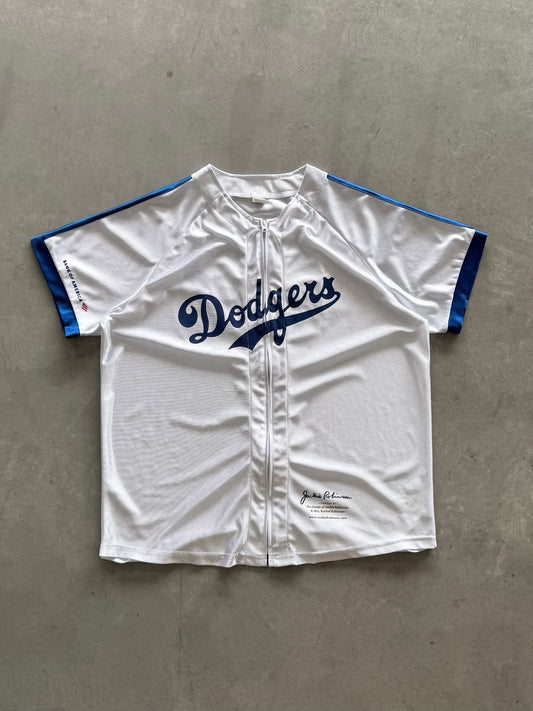 Vintage Zip Up Los Angeles Dodgers Jackie Robinson Jersey - XL